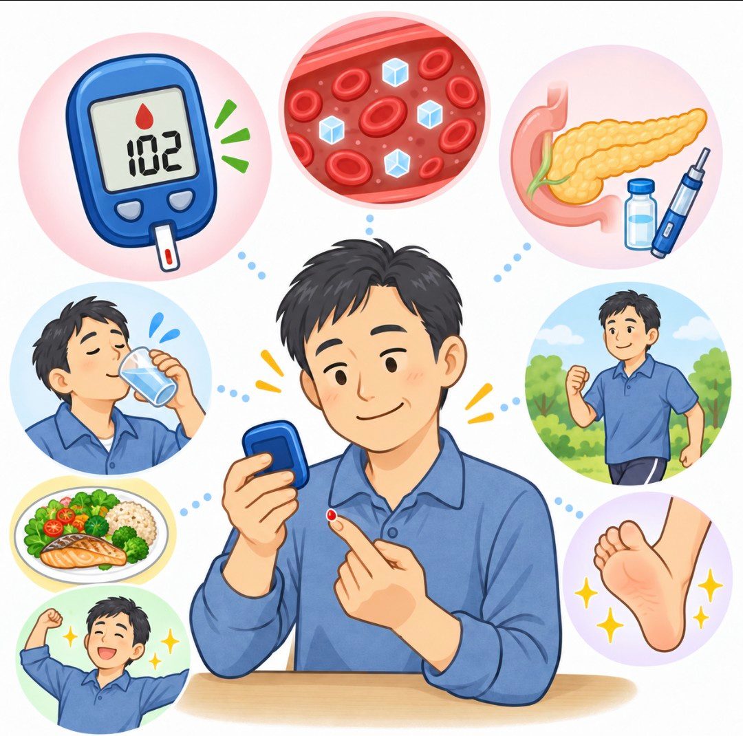 食事・運動など生活習慣改善のイメージ